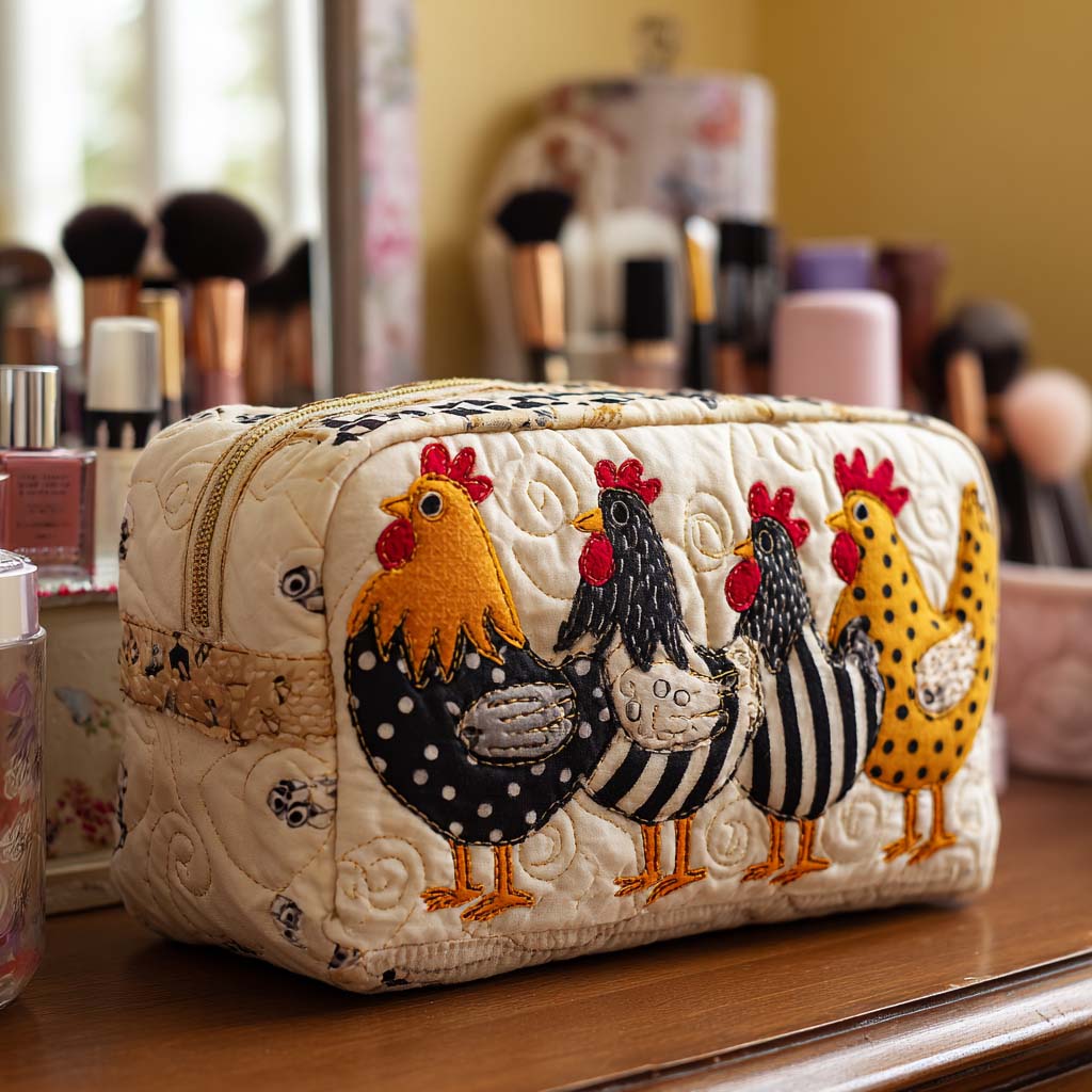 Beauty case trapuntato con gallina tenera NCU0NT10535