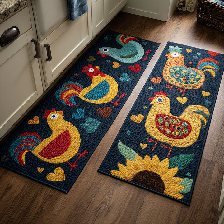 Tappeto da cucina antiscivolo con galline decorative NCU0DK11801