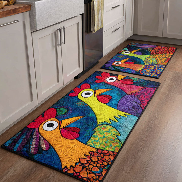 Tappeto da cucina antiscivolo con galline decorative NCU0DK11804