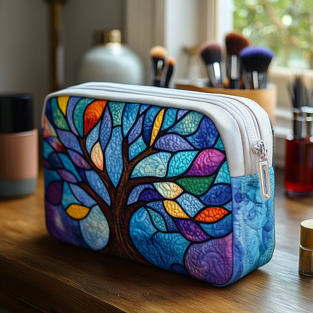 Beauty case trapuntato con albero della vita NCU0DV7890