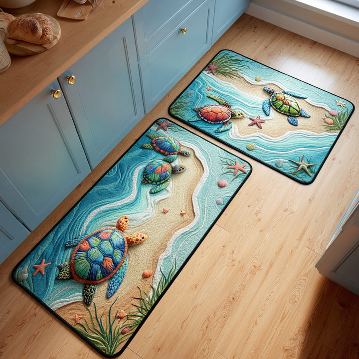 Tappeto da cucina antiscivolo con atmosfera costiera rilassante NCU0TD1444