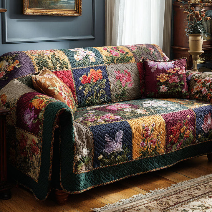 Copertura per Divano Trapuntata con Fiori NCU0DK11888