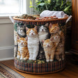 Cesto Trapuntato per Biancheria — Gatti Cozy