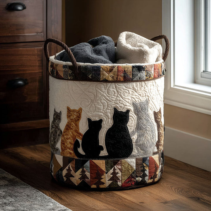 Cesto per la Biancheria Trapuntato Cozy Cat Gathering NCU0PTT1892