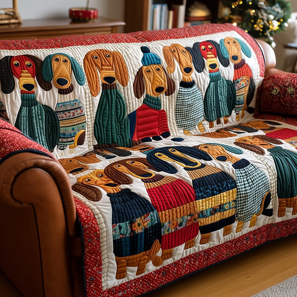 Copertura per Divano Trapuntata Dachshund Slumber Party NCU0TH3706