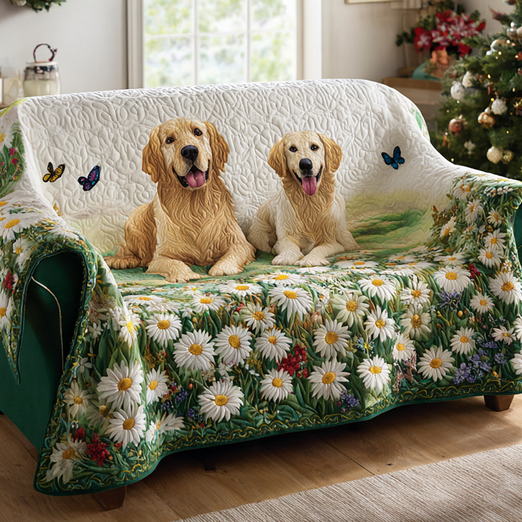 Copertura per Divano Trapuntata Daisy Golden Retriever NCU0HH983