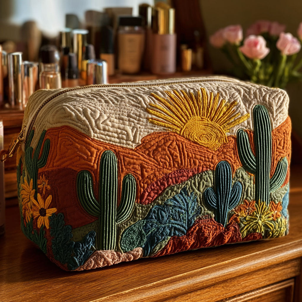 Beauty case trapuntato con flora del deserto NCU0PT9623