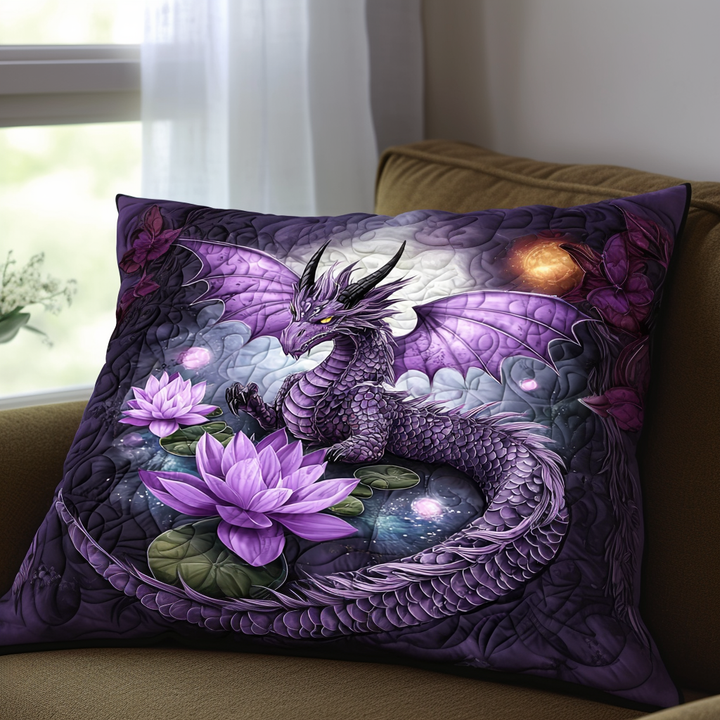 Copricuscino trapuntato con drago decorativo NCU0DV6344