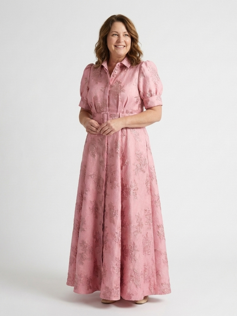 Xanthea | Abito Maxi Chemisier Floreale con Cintura