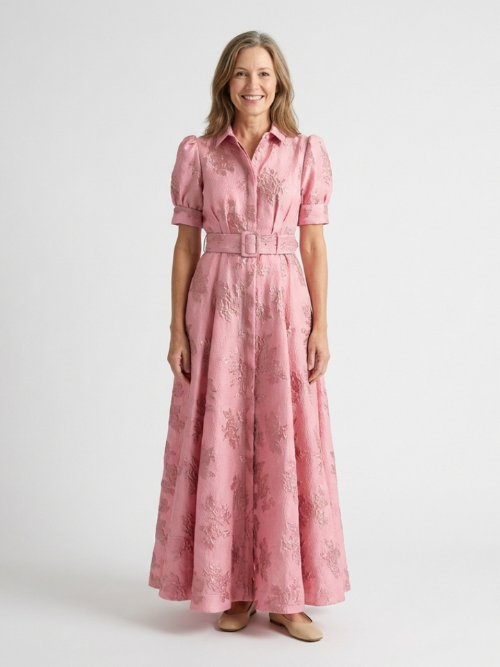 Xanthea | Abito Maxi Chemisier Floreale con Cintura