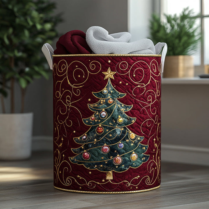 Cesto della Biancheria Trapuntato di Natale NCU0QN028