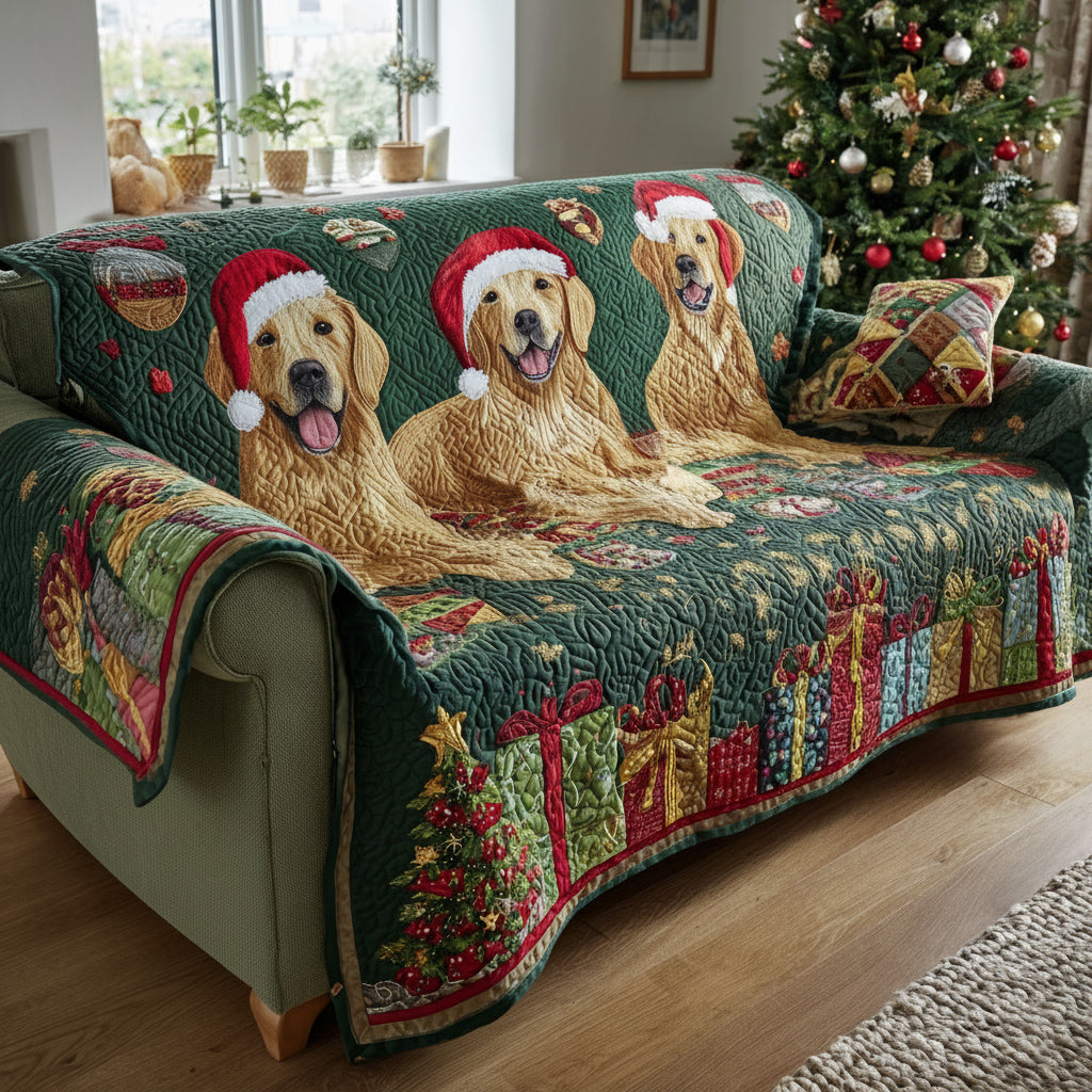 Copertura per Divano Trapuntata Festiva in Golden Retriever NCU0HH976
