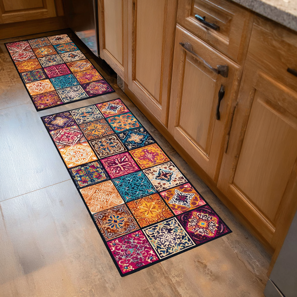 Tappeto da cucina antiscivolo con fiori delicati NCU0DK11082