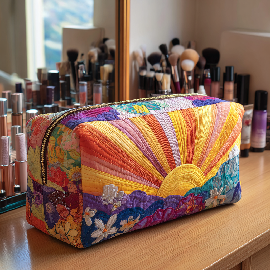 Beauty case trapuntato con fiori all’alba NCU0DK10299