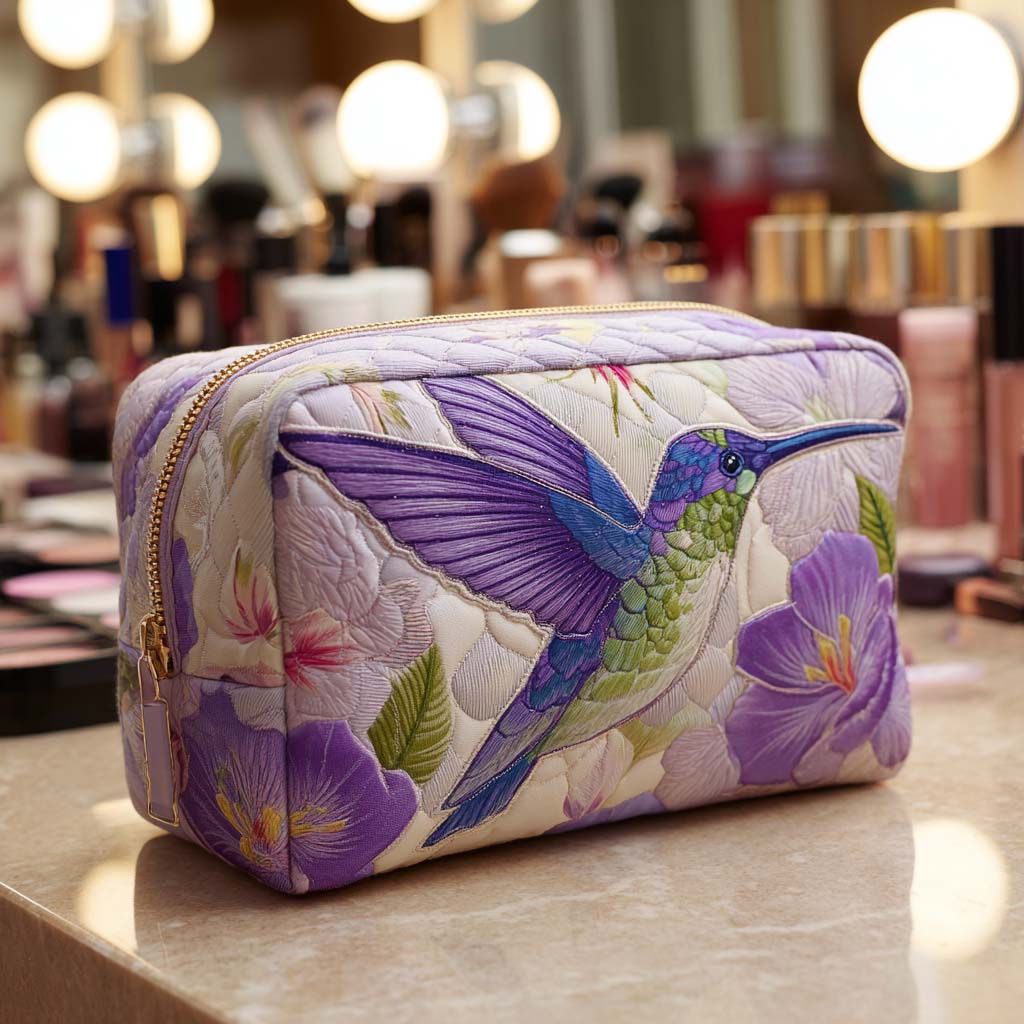Beauty case trapuntato con volo floreale NCU0NT10160