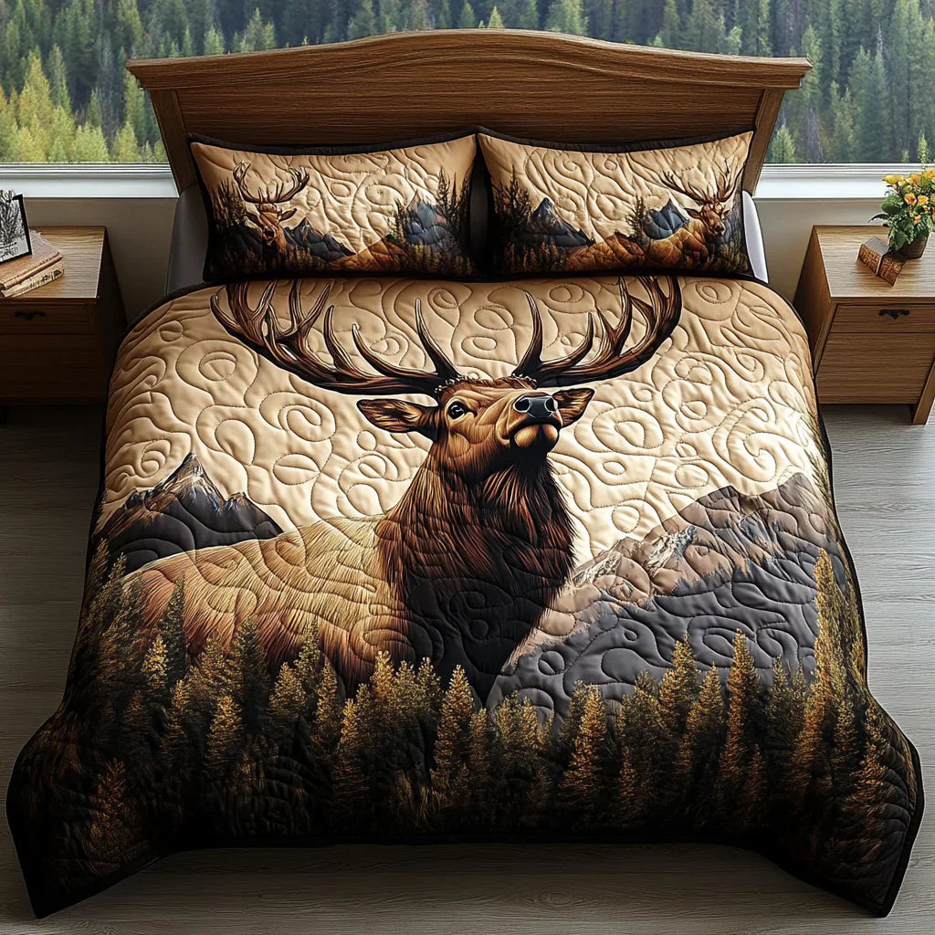 Coperta trapuntata 3 pezzi - Animali del bosco