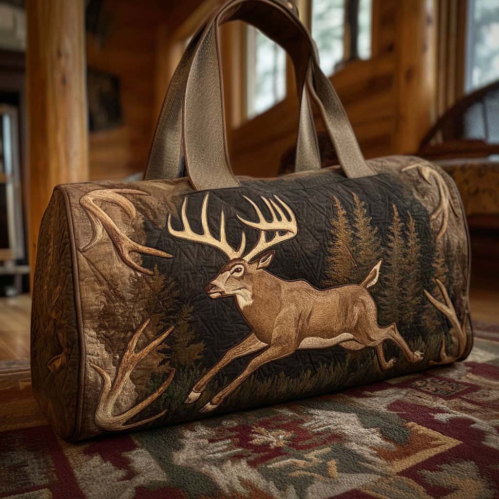 Borsa da viaggio trapuntata con cervo NCU0VT279