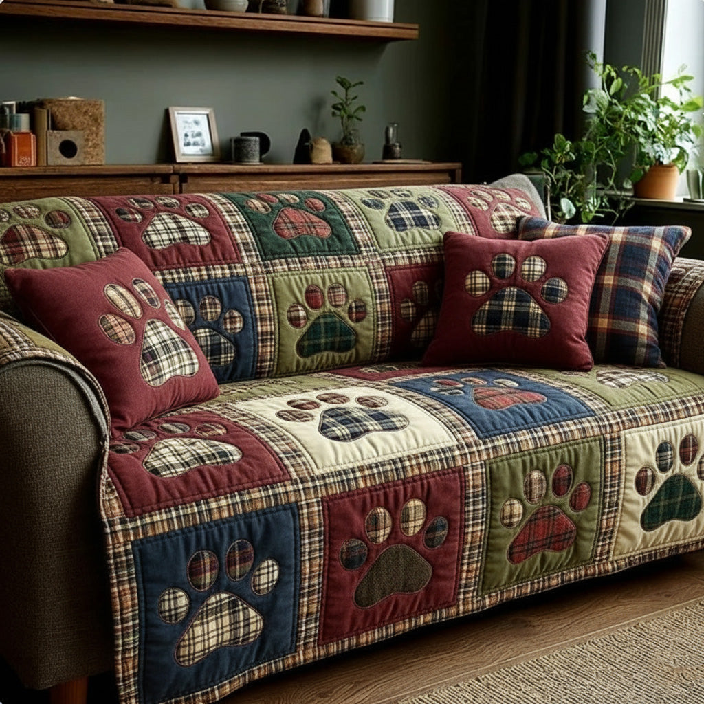 Copertura per Divano Trapuntato Forest Jewel Love Paw NCU0NT11536