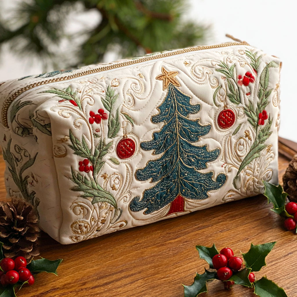 Beauty case trapuntato con bosco natalizio NCU0PT9189
