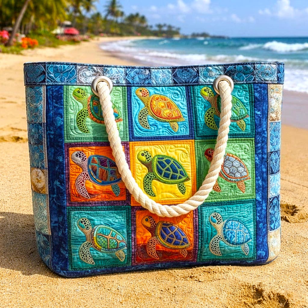 Borsa mare trapuntata Tartaruga Tranquilla disponibile nelle misure L e XL
