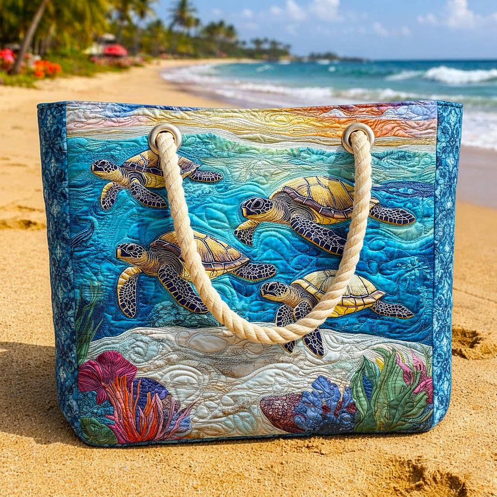 Borsa mare trapuntata Tartaruga Marina disponibile nelle misure L e XL