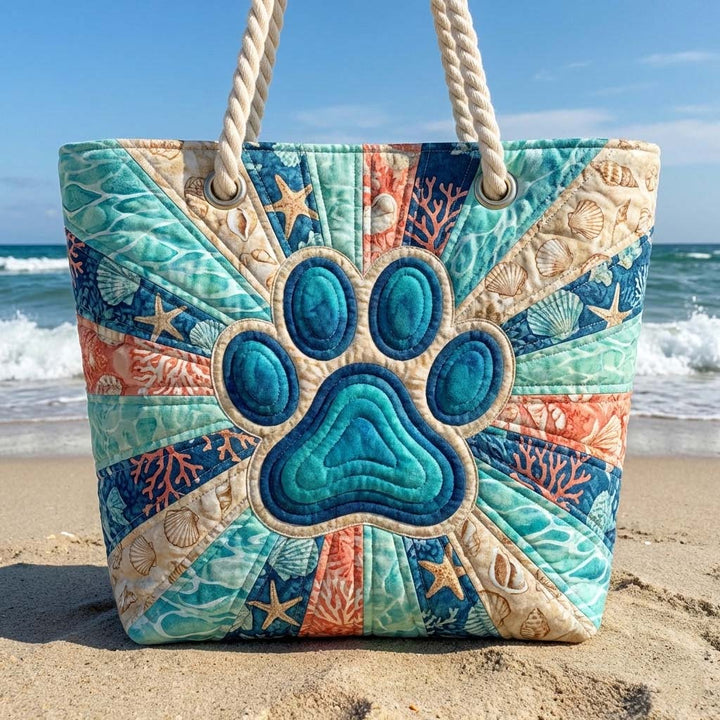 Borsa mare trapuntata Impronte di Zampa disponibile nelle misure L e XL