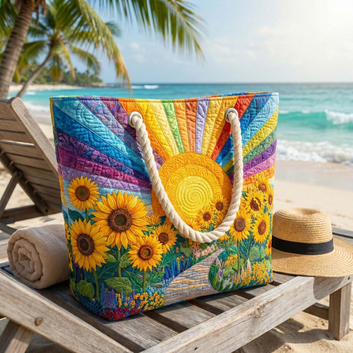 Borsa mare trapuntata Sole Arcobaleno disponibile nelle misure L e XL