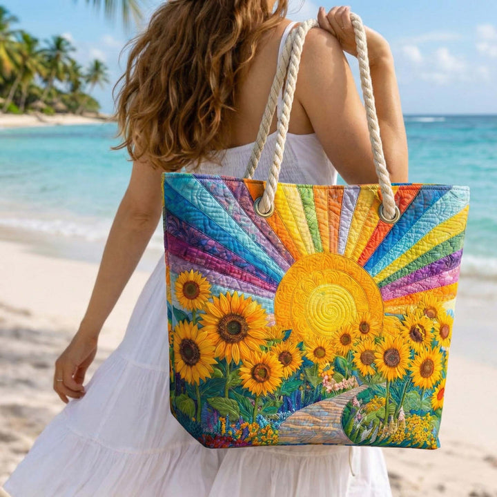 Borsa mare trapuntata Sole Arcobaleno disponibile nelle misure L e XL