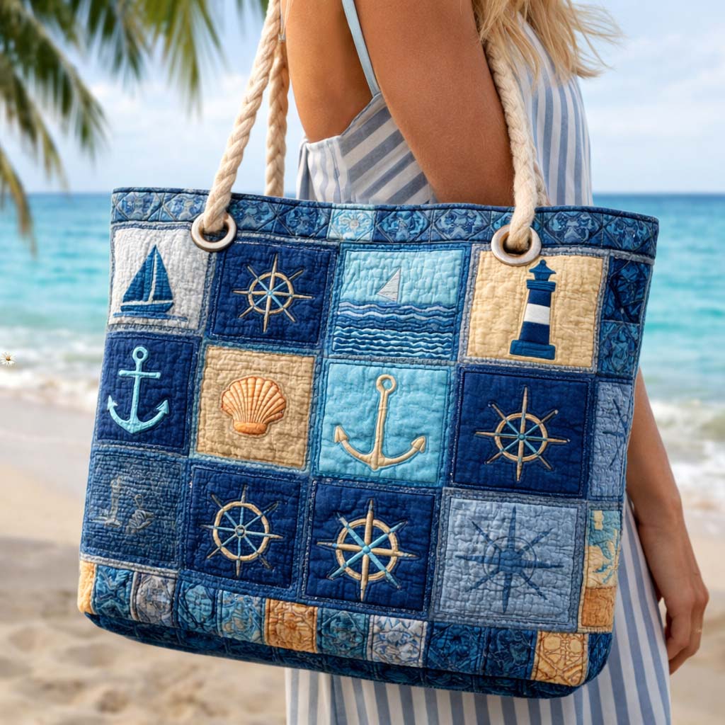 Borsa mare trapuntata Nautica Blu disponibile nelle misure L e XL