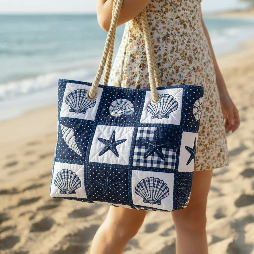 Borsa mare trapuntata Serenità di Conchiglie disponibile nelle misure L e XL