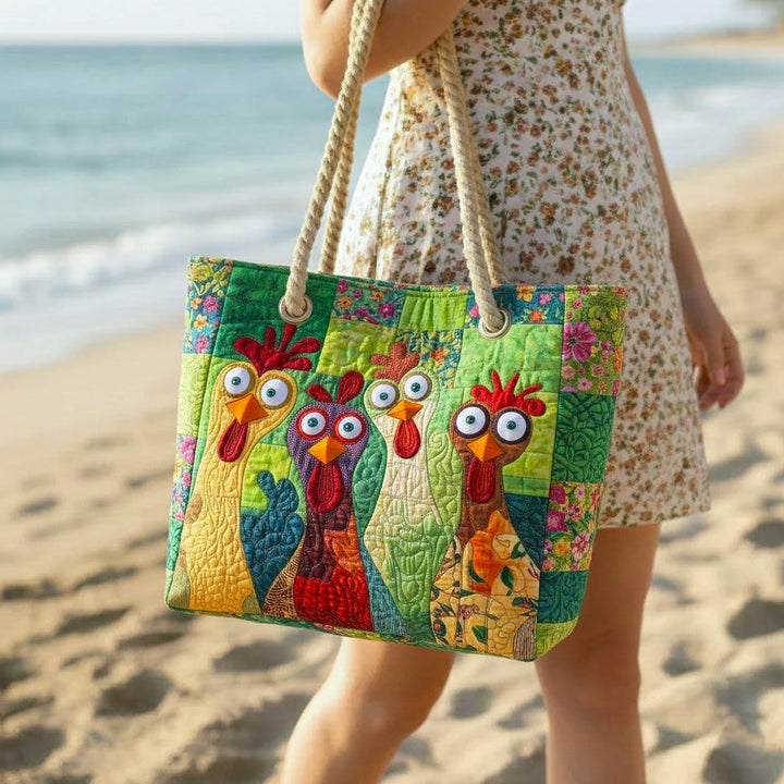 Borsa mare trapuntata Gallina Variopinta disponibile nelle misure L e XL