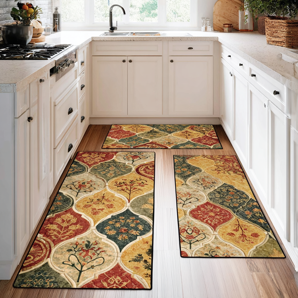 Tappeto da cucina antiscivolo con fiori delicati NCU0DK11083