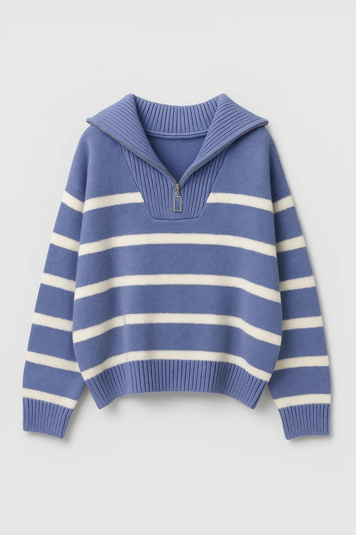 KAIRIS | MAGLIONE A RIGHE CON COLLO ZIP