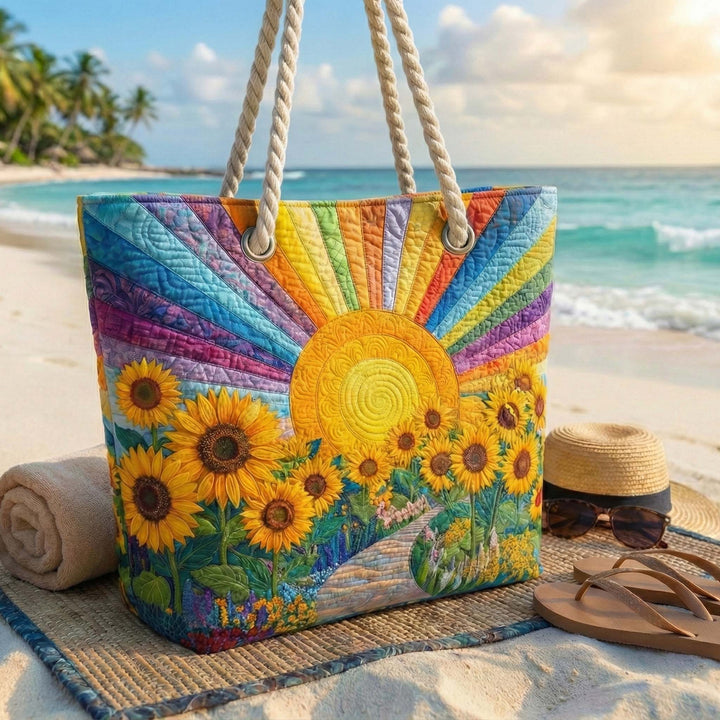 Borsa mare trapuntata Sole Arcobaleno disponibile nelle misure L e XL