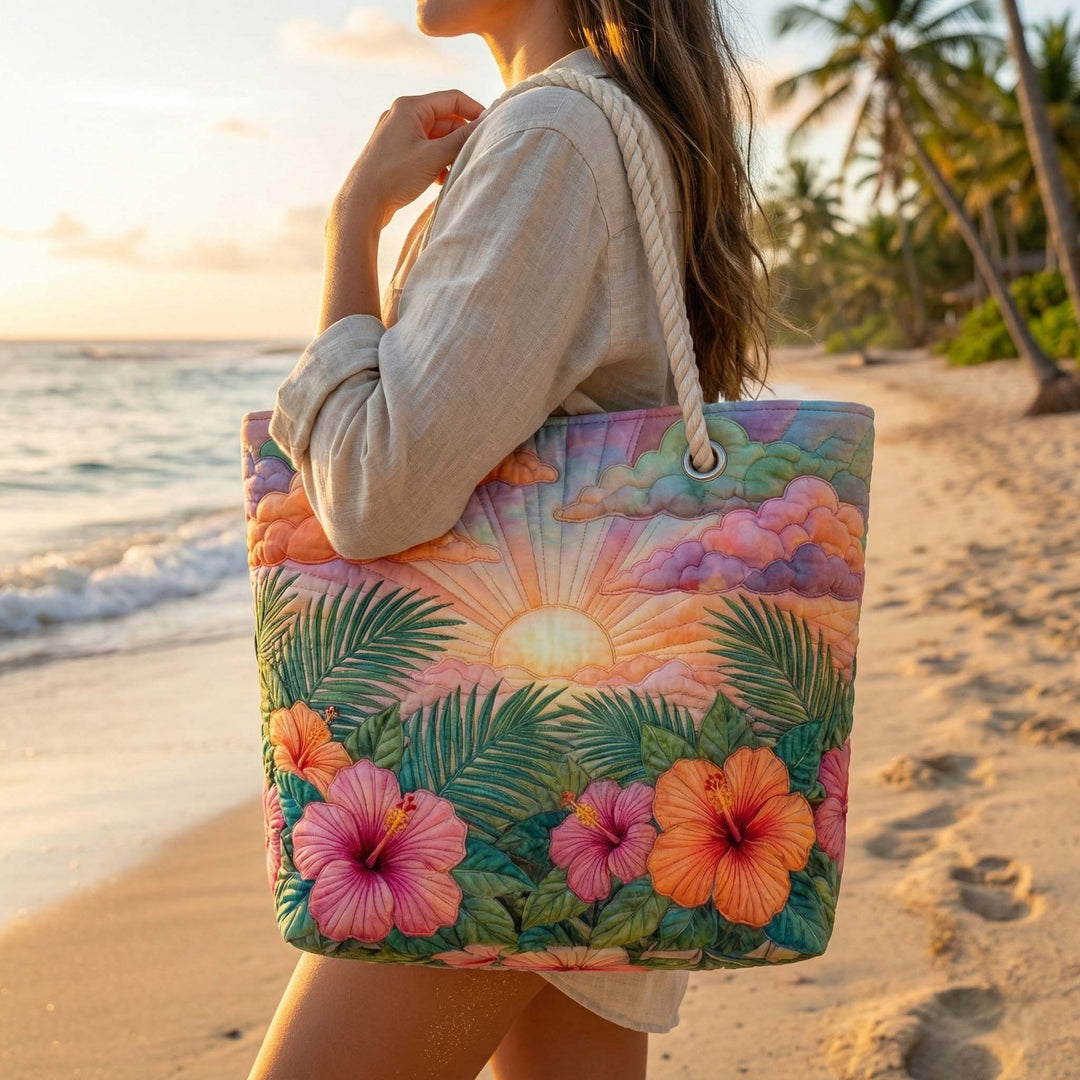 Borsa mare trapuntata Alba Tropicale disponibile nelle misure L e XL