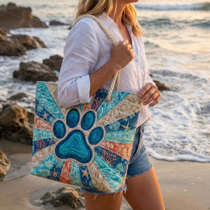 Borsa mare trapuntata Impronte di Zampa disponibile nelle misure L e XL