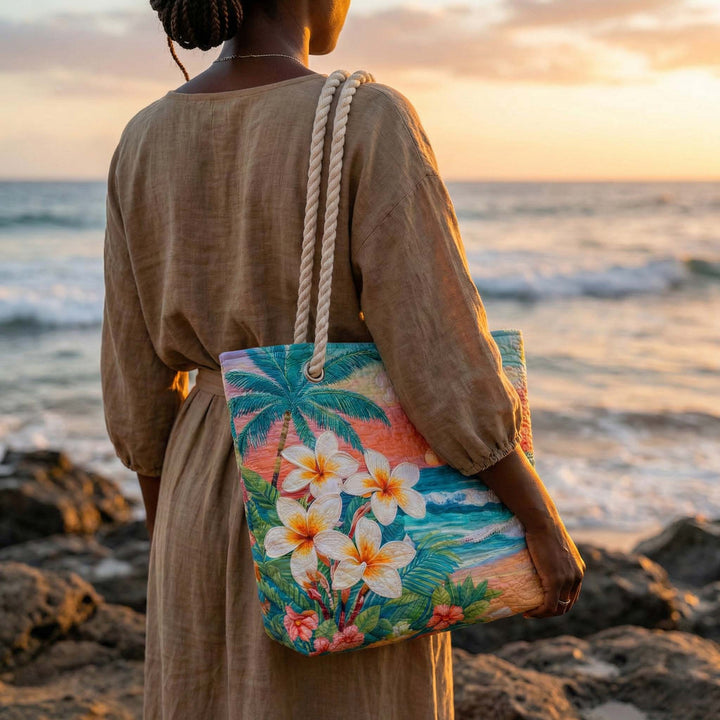 Borsa mare trapuntata Spirito Tropicale disponibile nelle misure L e XL