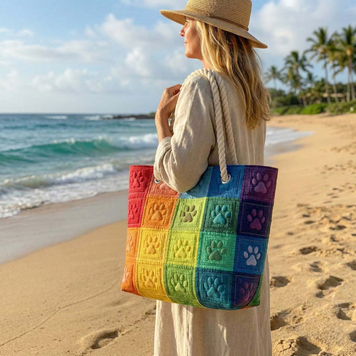 Borsa mare trapuntata Impronte Colorate disponibile nelle misure L e XL