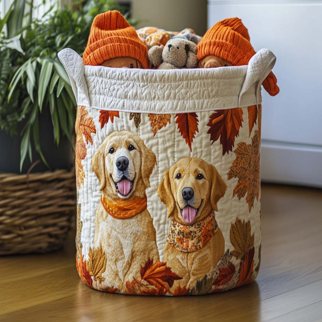 Cesto per la Biancheria Trapuntato Golden Retriever NCU0QN013