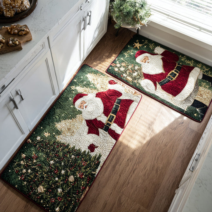Tappeto da cucina antiscivolo natalizio con Babbo Natale dorato NCU0DV8494