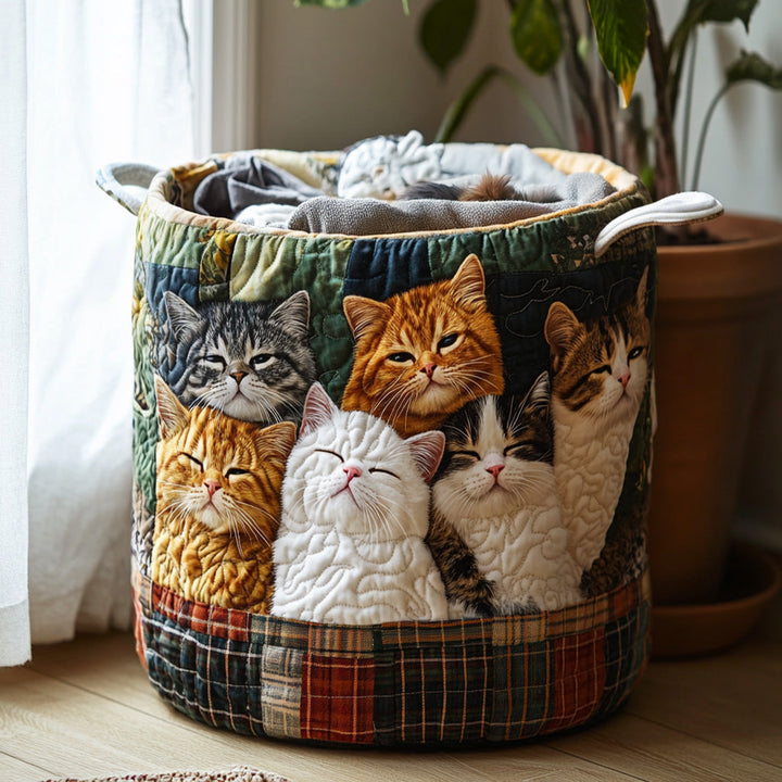 Cesto da Lavanderia Trapuntato Happy Whiskers NCU0DV852