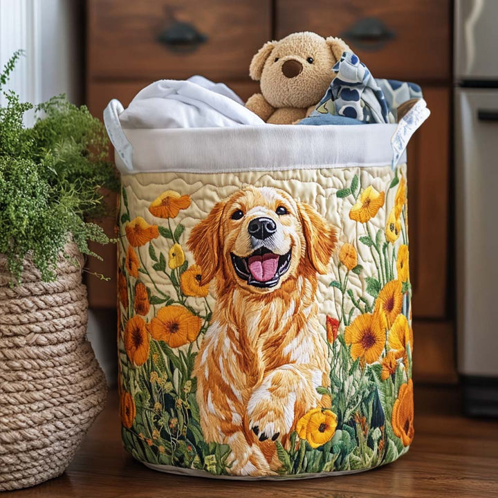 Cesto per la Biancheria Trapuntato Happy Golden Pup NCU0NNT1343