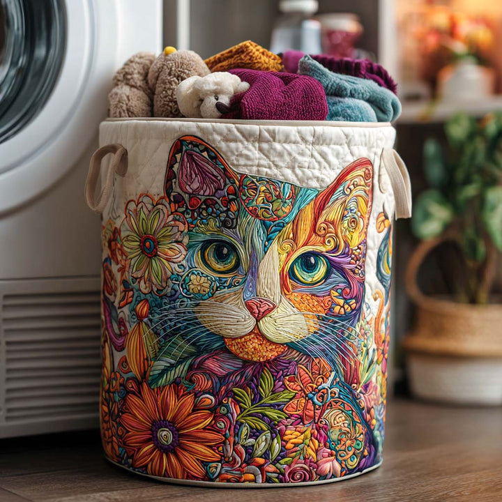 Cesto per la Biancheria Trapuntato Happy Meow NCU0NNT1331