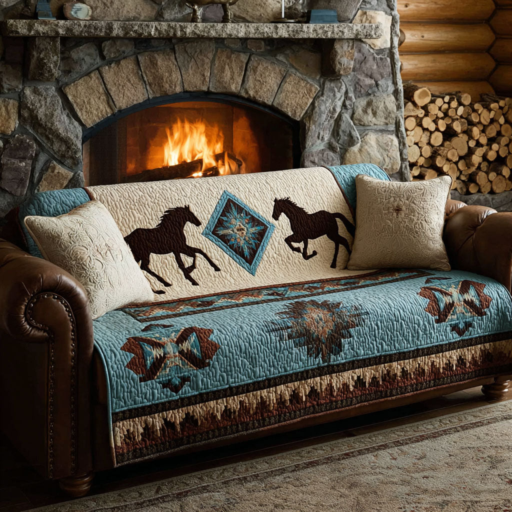 Copertura per Divano Trapuntato Horse Sky NCU0DK11510