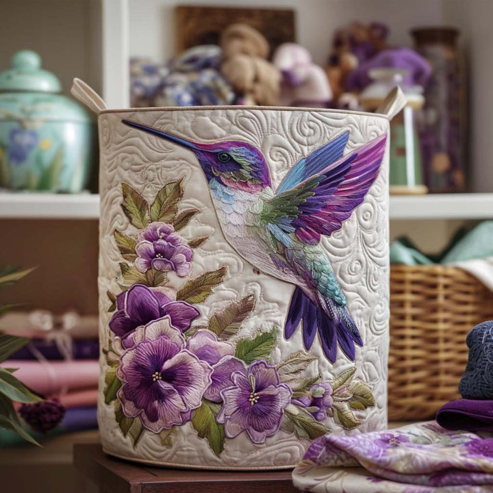 Cesto per la Biancheria Trapuntato Hummingbird in Bloom NCU0NNT1418