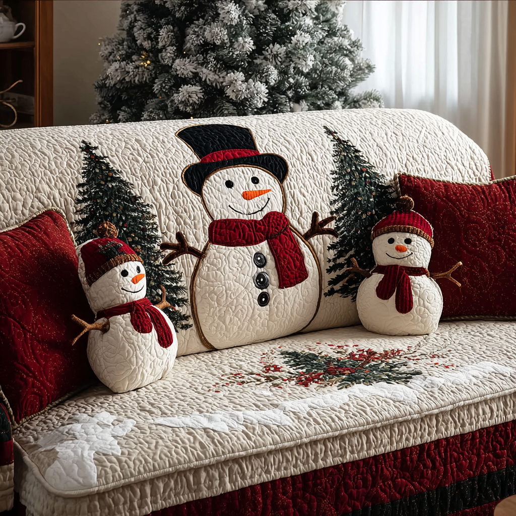 Copertura per Divano Trapuntata Joyful Snowman NCU0DK10793