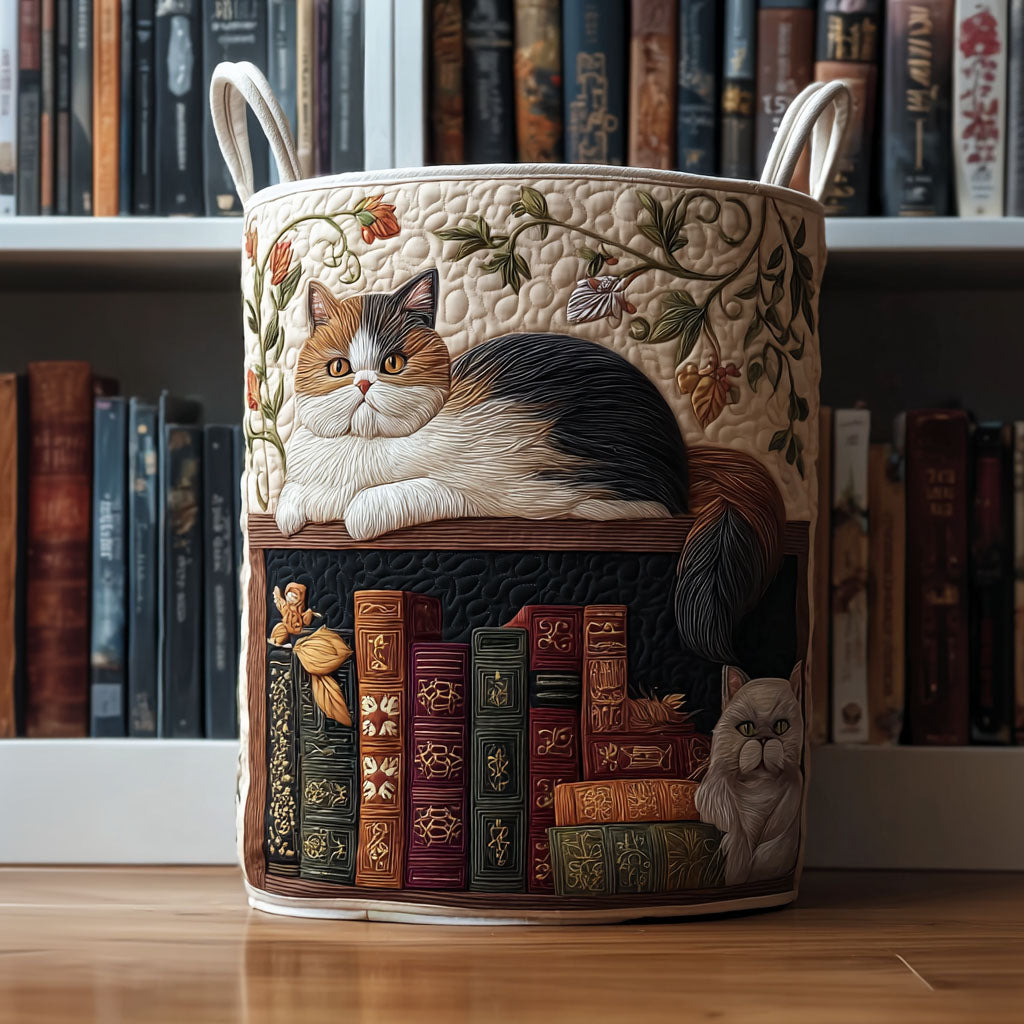 Cesto da Lavanderia Quilted Library Cat NCU0PTT1381