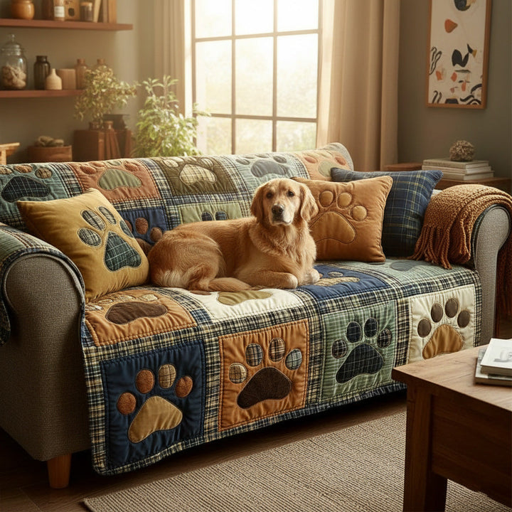 Copertura per Divano Trapuntata Love Paw NCU0NT11193