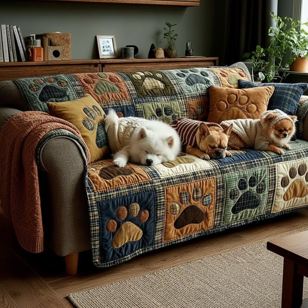 Copertura per Divano Trapuntata Love Paw NCU0NT11193