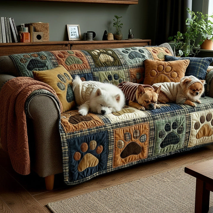Copertura per Divano Trapuntata Love Paw NCU0NT11193